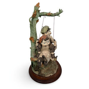 Vintage Giuseppe Armani Gulliver's World Figurine 14" Children on Swing Unsigned
